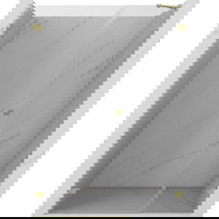 Mexen Lunar-B douchedeur links scharnierend 115 cm, transparant, goud geborsteld - 832S-115-050-55-00-L