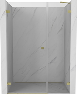 Mexen Lunar-B douchedeur links scharnierend 115 cm, transparant, goud geborsteld - 832S-115-050-55-00-L