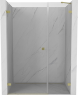 Mexen Lunar-B lijeva stranica vrata za tuširanje 115 cm, prozirna, brušena zlatna - 832S-115-050-55-00-L