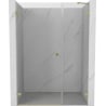 Mexen Lunar-B drzwi prysznicowe uchylne lewe 130 cm, transparent, złote szczotkowane - 832S-130-050-55-00-L