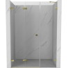 Mexen Lunar-F drzwi prysznicowe składane lewe 110 cm, transparent, złote - 836S-110-050-50-00-L