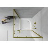 Mexen Rio vierkante douchecabine 90 x 90 cm, transparant, goud + douchebak, wit - 860-090-090-50-00-4510