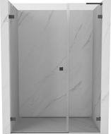 Mexen Lunar-B L porta de chuveiro pivotante esquerda 115 cm, transparente, cinza escovado - 832SL-115-050-66-00-L
