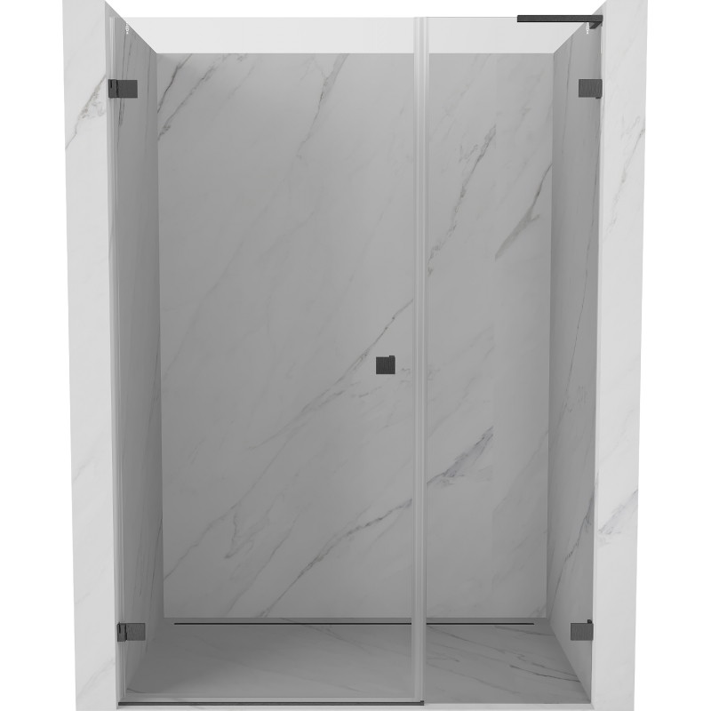 Mexen Lunar-B L drzwi prysznicowe uchylne lewe 120 cm, transparent, gun gray szczotkowany - 832SL-120-050-66-00-L
