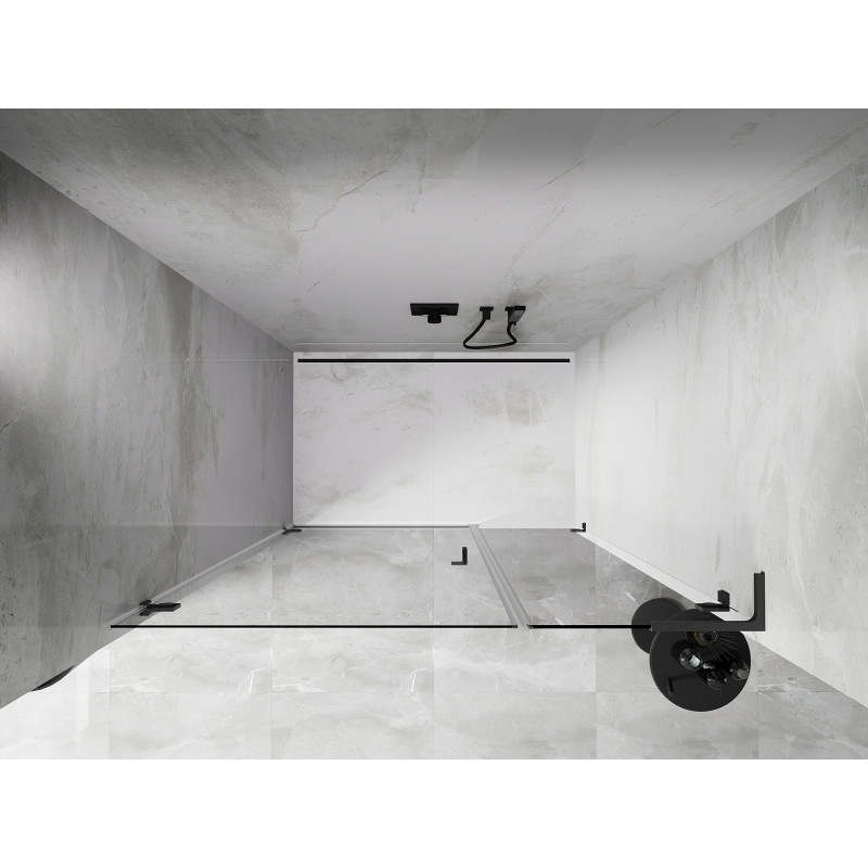 Mexen Lunar-B L dušišukse vasakpoolse riputus 125 cm, läbipaistev, harjatud hall - 832SL-125-050-66-00-L