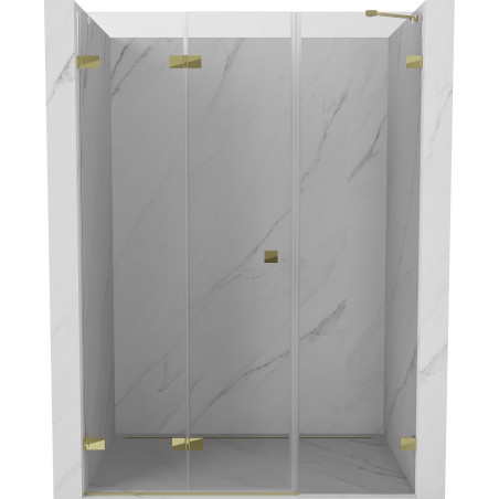 Mexen Lunar-F drzwi prysznicowe składane lewe 115 cm, transparent, złote - 836S-115-050-50-00-L