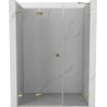 Mexen Lunar-F drzwi prysznicowe składane lewe 115 cm, transparent, złote - 836S-115-050-50-00-L