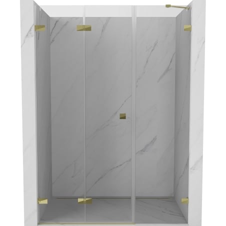 Mexen Lunar-F drzwi prysznicowe składane lewe 145 cm, transparent, złote - 836S-145-050-50-00-L