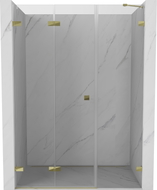 Mexen Lunar-F sklopiva lijeva tuš vrata 150 cm, prozirna, zlatna - 836S-150-050-50-00-L