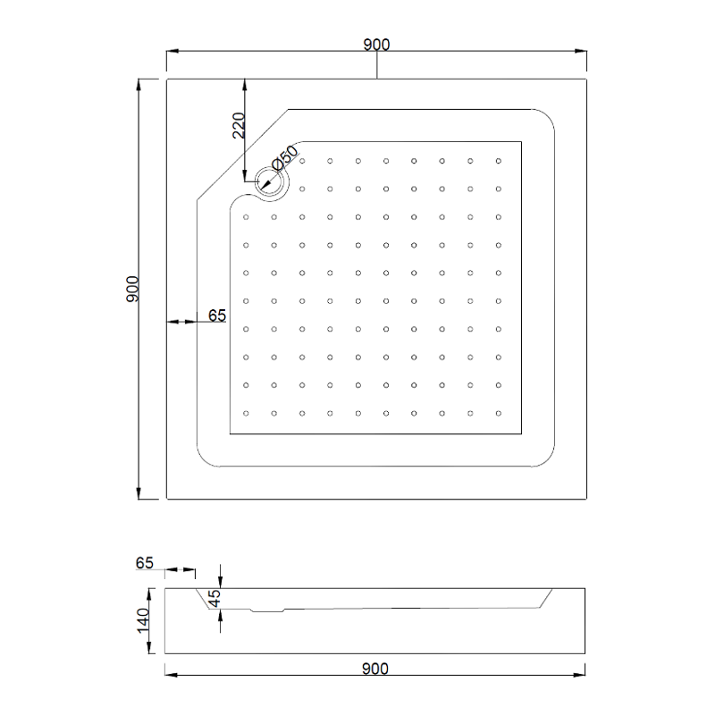 Mexen Rio cabine de douche carrée 90 x 90 cm, bandes blanches, or + receveur, blanc - 860-090-090-50-20-4510
