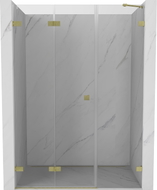 Mexen Lunar-F sklopiva lijeva tuš vrata 110 cm, prozirna, zlatna brušena - 836S-110-050-55-00-L