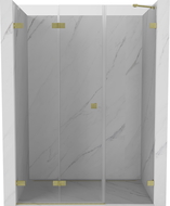 Mexen Lunar-F opvouwbare douchedeur links 115 cm, transparant, goud geborsteld - 836S-115-050-55-00-L