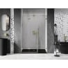Mexen Lunar-F Left Folding Shower Door 115 cm, Transparent, Brushed Gold - 836S-115-050-55-00-L