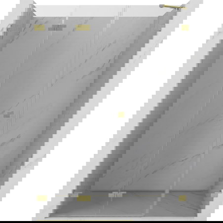 Mexen Lunar-F folded shower door left 125 cm, transparent, brushed gold - 836S-125-050-55-00-L