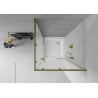 Mexen Rio square shower enclosure 80 x 80 cm, frost, gold + shower tray, white - 860-080-080-50-30-4510