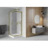 Mexen Rio cabine de douche carrée 80 x 80 cm, verre dépoli, doré + receveur Rio, blanc - 860-080-080-50-30-4510