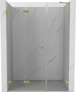 Mexen Lunar-F preklopna tuš vrata lijeva 150 cm, prozirna, zlatna brušena - 836S-150-050-55-00-L