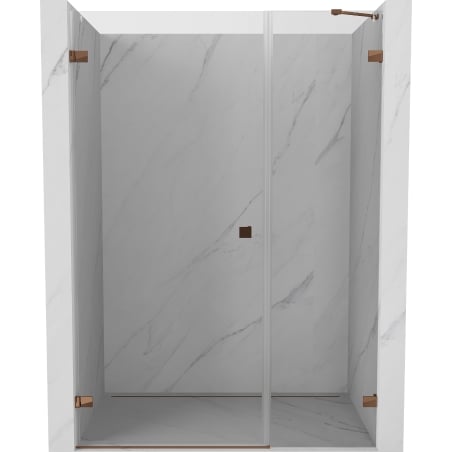 Mexen Lunar-B Left Hinged Shower Door 110 cm, Transparent, Rose Gold - 832S-110-050-60-00-L