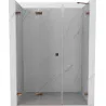 Mexen Lunar-F folding shower door left 125 cm, transparent, rose gold - 836S-125-050-60-00-L