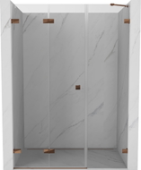 Mexen Lunar-F drzwi prysznicowe składane lewe 125 cm, transparent, różowe złoto - 836S-125-050-60-00-L