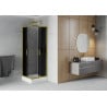 Mexen Rio square shower cabin 80 x 80 cm, graphite, gold + Rio shower tray, white - 860-080-080-50-40-4510