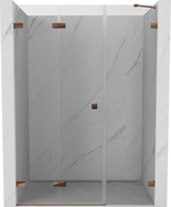 Mexen Lunar-F sklopiva lijeva tuš vrata 135 cm, prozirna, ružičasto zlato - 836S-135-050-60-00-L