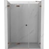 Mexen Lunar-F folding shower door left 140 cm, transparent, pink gold - 836S-140-050-60-00-L