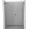 Mexen Lunar-B drzwi prysznicowe uchylne lewe 130 cm, transparent, różowe złoto - 832S-130-050-60-00-L
