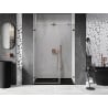 Mexen Lunar-B left pivot shower doors 140 cm, transparent, rose gold - 832S-140-050-60-00-L