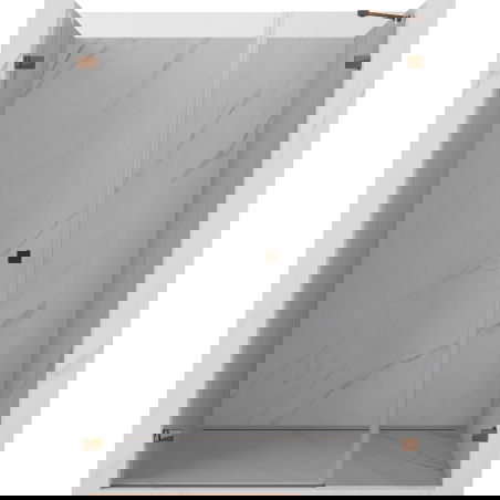 Mexen Lunar-B opklappbar Duschdier lénks 150 cm, transparent, rósegold - 832S-150-050-60-00-L