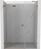 Mexen Lunar-F sklopiva lijeva tuš vrata 115 cm, prozirna, brušena mjed - 836S-115-050-65-00-L