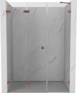 Mexen Lunar-F vouwdeuren voor douche links 120 cm, transparant, geborsteld koper - 836S-120-050-65-00-L