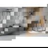 Mexen Rio cabine de douche semi-circulaire 80 x 80 cm, givrée, noire + receveur Rio, blanc - 863-080-080-70-30-4710