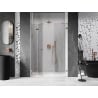 Mexen Lunar-F 135 cm Left Folding Shower Door, Transparent, Brushed Copper - 836S-135-050-65-00-L