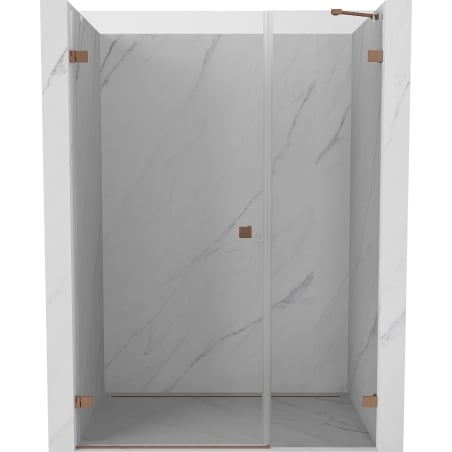 Mexen Lunar-B left-hand hinged shower door 115 cm, transparent, brushed copper - 832S-115-050-65-00-L