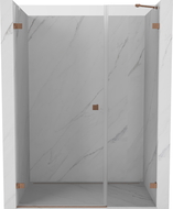 Mexen Lunar-B douchedeur opendraaiend links 115 cm, transparant, geborsteld koper - 832S-115-050-65-00-L