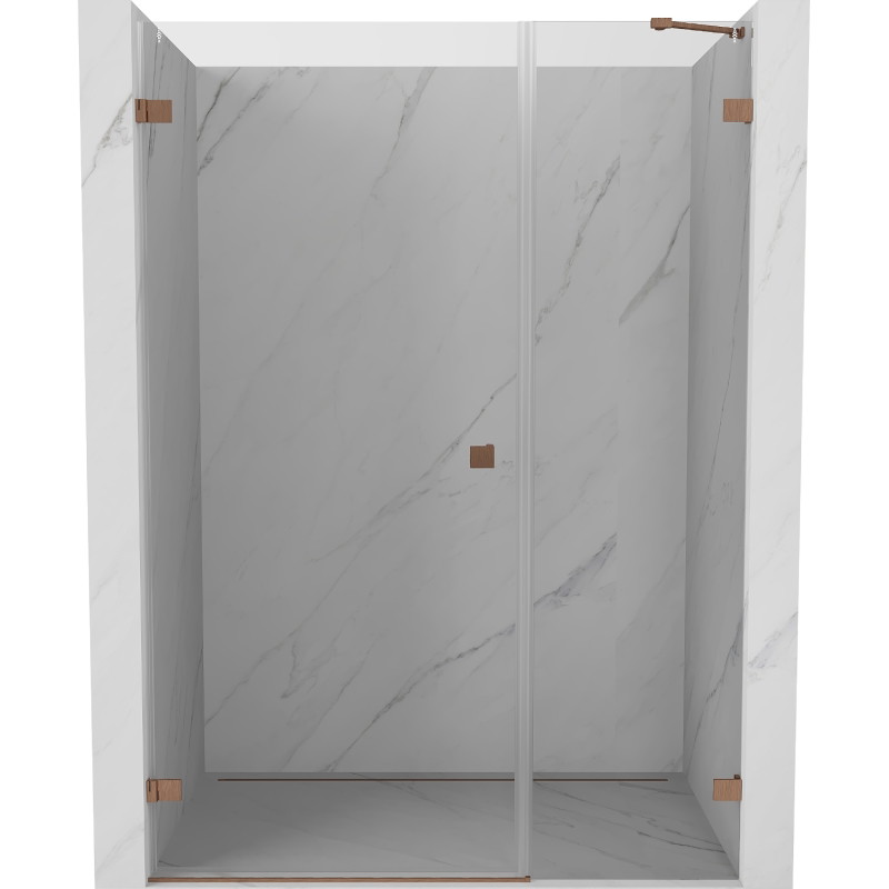 Mexen Lunar-B dušiuksed vasakpoolne 130 cm, läbipaistev, harjatud vask - 832S-130-050-65-00-L