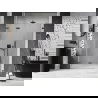 Mexen Lunar-F faltbare Duschabtrennung links 110 cm, transparent, gebürstet Gun Gray - 836S-110-050-66-00-L