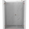 Mexen Lunar-B hinged shower door left 140 cm, transparent, brushed copper - 832S-140-050-65-00-L