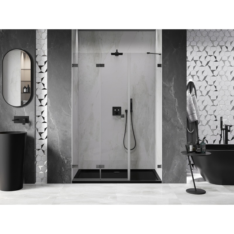 Mexen Lunar-F folding shower door left 120 cm, transparent, gun gray brushed - 836S-120-050-66-00-L