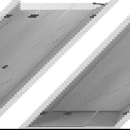 Mexen Lunar-F faltbare Duschabtrennung links 125 cm, transparent, gebürstetes Waffengrau - 836S-125-050-66-00-L