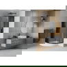 Mexen Rio douchecabine halfrond 80 x 80 cm, grafiet, zwart + Rio douchebak, wit - 863-080-080-70-40-4710