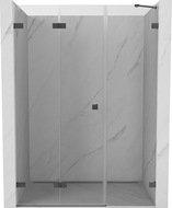 Mexen Lunar-F porta doccia pieghevole sinistra 130 cm, trasparente, grigio canna di fucile spazzolato - 836S-130-050-66-00-L