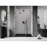 Mexen Lunar-F 140 cm Left Folding Shower Door, Transparent, Brushed Gun Gray - 836S-140-050-66-00-L