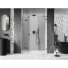 Mexen Lunar-F 140 cm Left Folding Shower Door, Transparent, Brushed Gun Gray - 836S-140-050-66-00-L