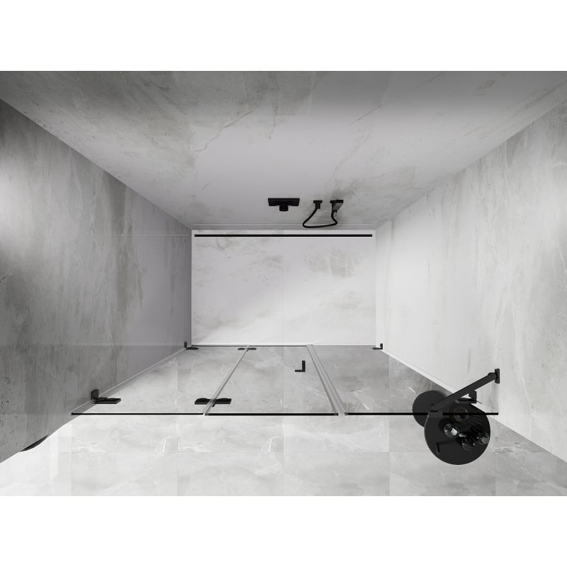 Mexen Lunar-F porte de douche pliantes gauche 140 cm, transparent, gris canon brossé - 836S-140-050-66-00-L