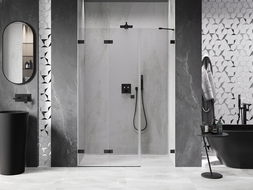Mexen Lunar-F porte de douche pliantes côté gauche 140 cm, transparent, noir - 836S-140-050-70-00-L