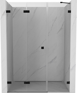 Mexen Lunar-F vouwdeuren voor douche links 145 cm, transparant, zwart - 836S-145-050-70-00-L