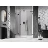 Mexen Lunar-F Shower Door Folding Left 145 cm, Transparent, Black - 836S-145-050-70-00-L