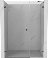 Mexen Lunar-B douchedeur draaibaar links 115 cm, transparant, geborsteld kanongrijs - 832S-115-050-66-00-L